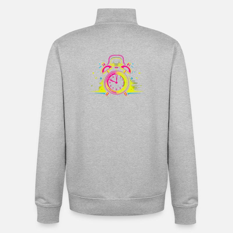 Synthwave de réveil - Sweat zippé unisexe en coton bio Stanley/Stella - gris chiné