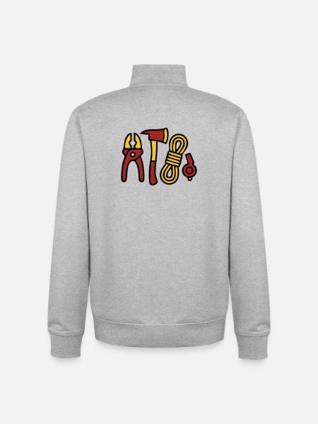 Fire Brigade Tool Graphics - Unisex Organic Zip Sweatshirt by Stanley/Stella - heather grey