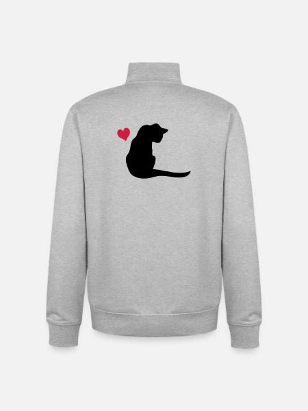 Chat - Sweat zippé unisexe en coton bio Stanley/Stella - gris chiné