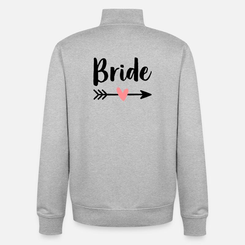Bride Amor Pfeil Junggesellenabschied Geschenk - Unisex Organic Zip Sweatshirt von Stanley/Stella - Grau meliert
