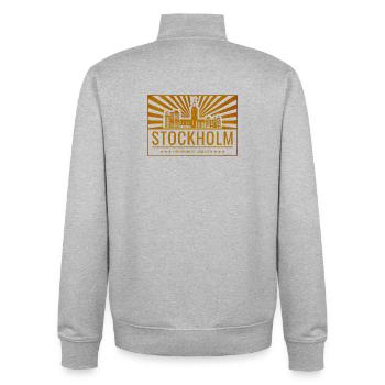 Stockholm - Sweat zippé unisexe en coton bio Stanley/Stella - gris chiné - Dos - AI Model Male 185 light (185cm)