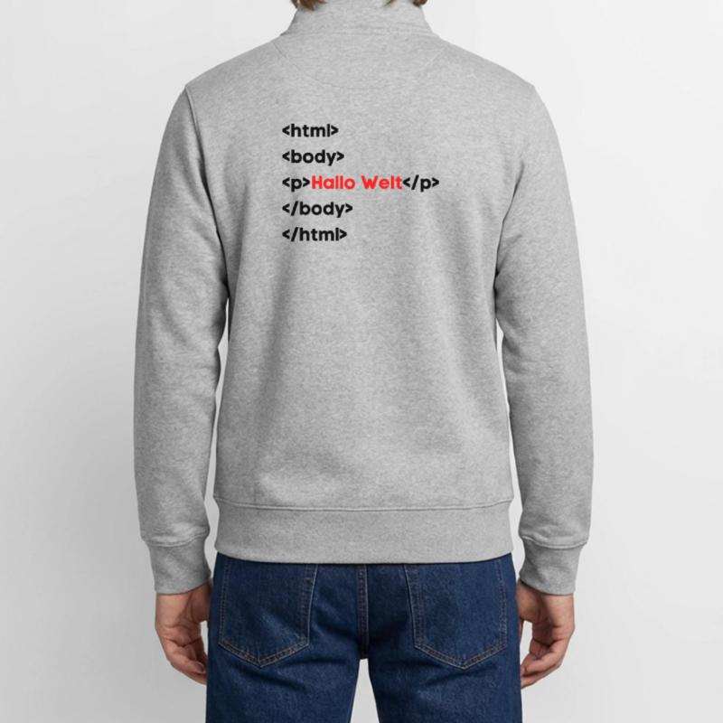 Hallo Welt HTML – Lustiges Programmierer & Coding  Unisex Organic Zip Sweatshirt von Stanley/Stella