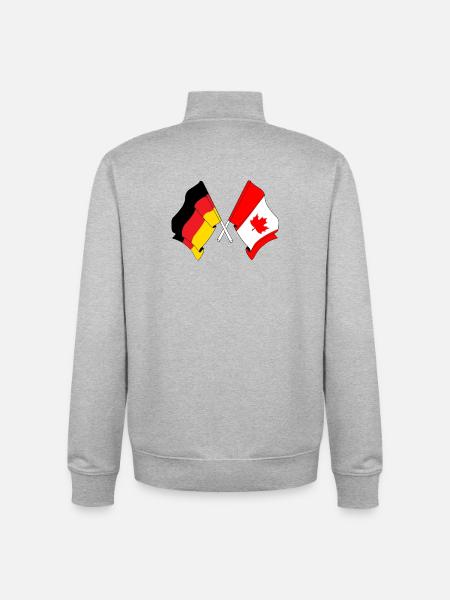 Flag of Germany and flag Canada - Unisex Organic Zip Sweatshirt by Stanley/Stella - heather grey