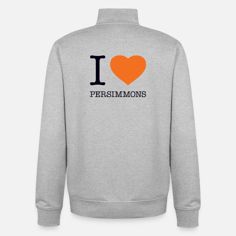 I LOVE PERSIMMONS Persimmon Fruit - Unisex Organic Zip Sweatshirt by Stanley/Stella - heather grey
