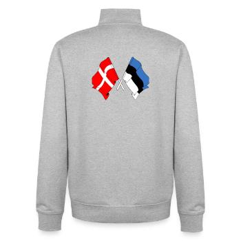 Drapeau Danemark drapeau Estonie - Sweat zippé unisexe en coton bio Stanley/Stella - gris chiné - Dos - AI Model Male 185 light (185cm)