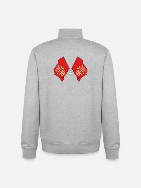 Crossed Flags of Agder Symbolic Design - Unisex Organic Zip Sweatshirt by Stanley/Stella - heather grey