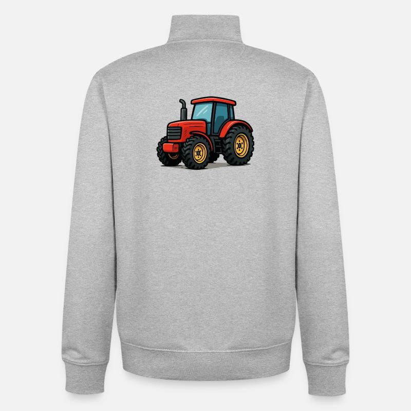 Traktor Comic - Unisex Organic Zip Sweatshirt von Stanley/Stella - Grau meliert