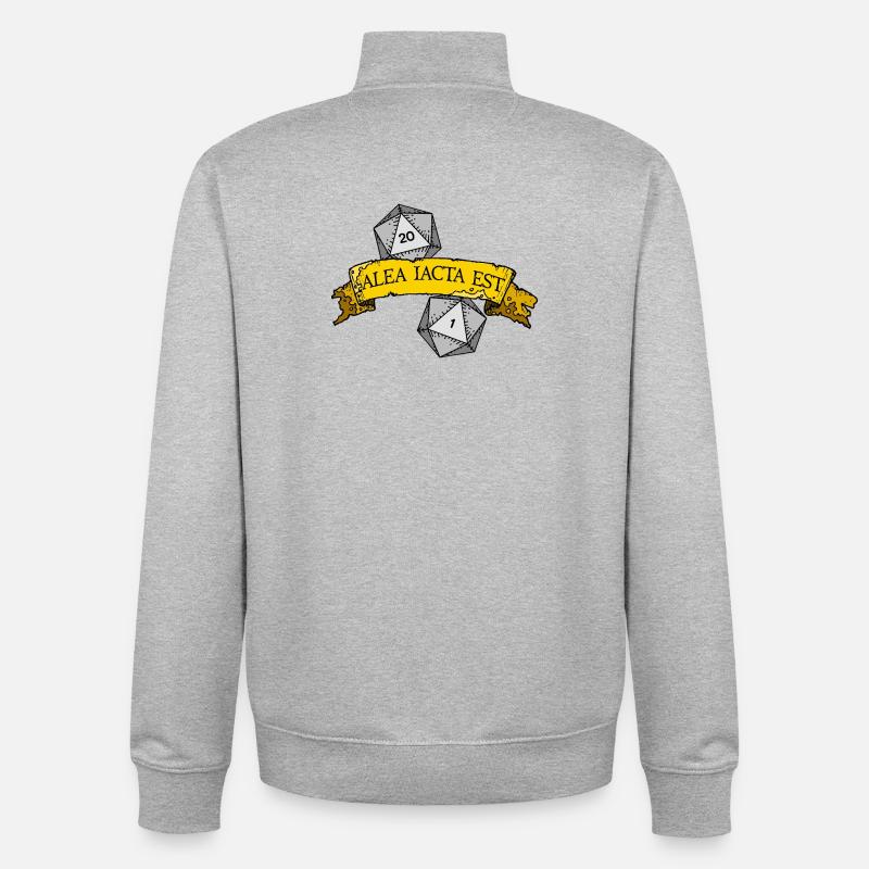 Alea Iacta Est Dice Roll - Unisex Organic Zip Sweatshirt by Stanley/Stella - heather grey