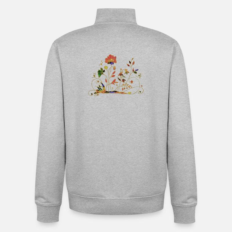 Blumen - Unisex Organic Zip Sweatshirt von Stanley/Stella - Grau meliert