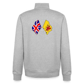 Somerset + Great Britain crossed - Unisex Organic Zip Sweatshirt by Stanley/Stella - heather grey - Back - AI Model Male 185 light (185cm)