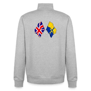 Durham & Great Britain - Unisex Organic Zip Sweatshirt by Stanley/Stella - heather grey - Back - AI Model Male 185 light (185cm)