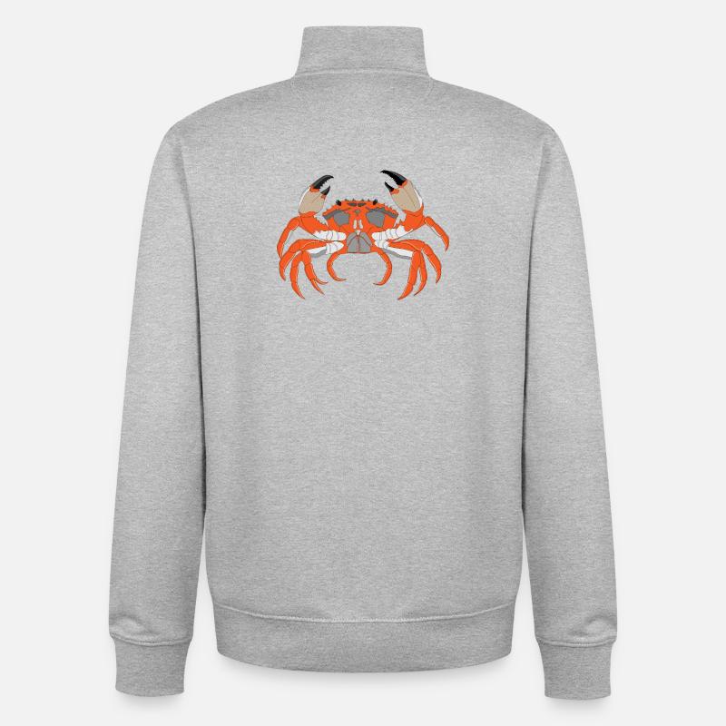 Empreinte de crabe - Sweat zippé unisexe en coton bio Stanley/Stella - gris chiné