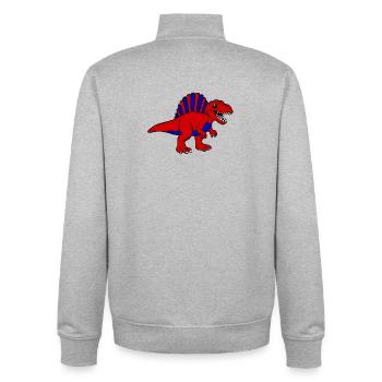 Dino - Unisex Organic Zip Sweatshirt by Stanley/Stella - heather grey - Back - AI Model Male 185 light (185cm)