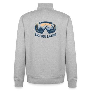 Ski You Later – Skibrille Ski & Snowboard Humor - Unisex Organic Zip Sweatshirt von Stanley/Stella - Grau meliert - Hinten - AI Model Male 185 light (185cm)