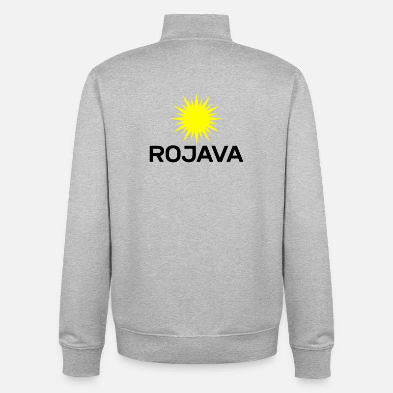 Rojava - Sweat zippé unisexe en coton bio Stanley/Stella - gris chiné