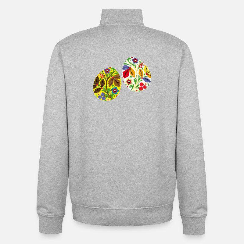 Œufs de Pâques - Sweat zippé unisexe en coton bio Stanley/Stella - gris chiné