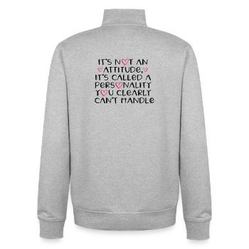 It’s Not An Attitude It’s A Personality Funny Quot - Unisex Organic Zip Sweatshirt by Stanley/Stella - heather grey - Back - AI Model Male 185 light (185cm)