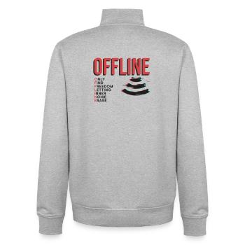 OFFLINE - Unisex Organic Zip Sweatshirt von Stanley/Stella - Grau meliert - Hinten - AI Model Male 185 light (185cm)