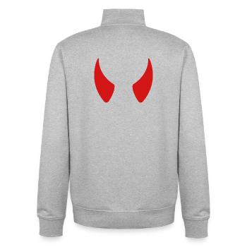 Devil horns - Unisex Organic Zip Sweatshirt by Stanley/Stella - heather grey - Back - AI Model Male 185 light (185cm)