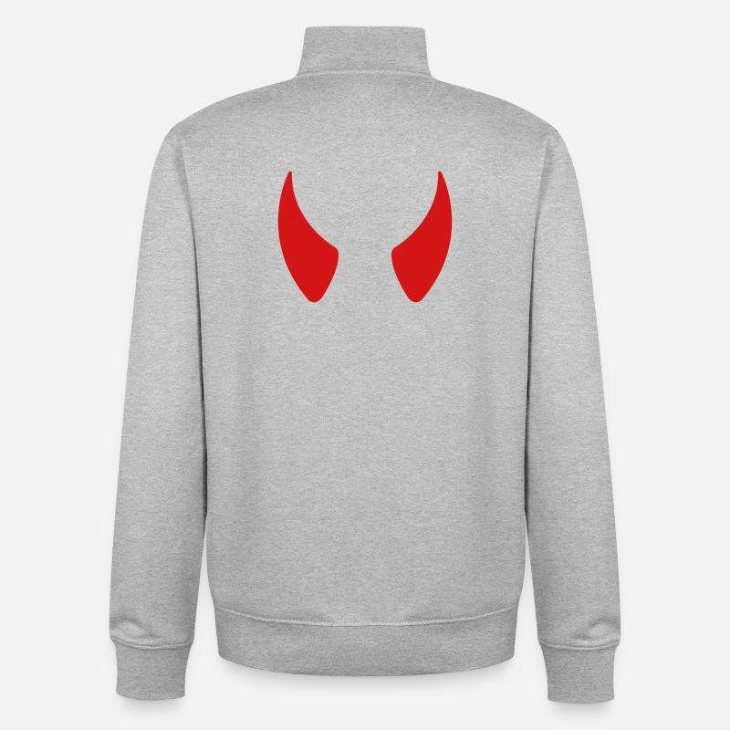 Devil horns - Unisex Organic Zip Sweatshirt by Stanley/Stella - heather grey