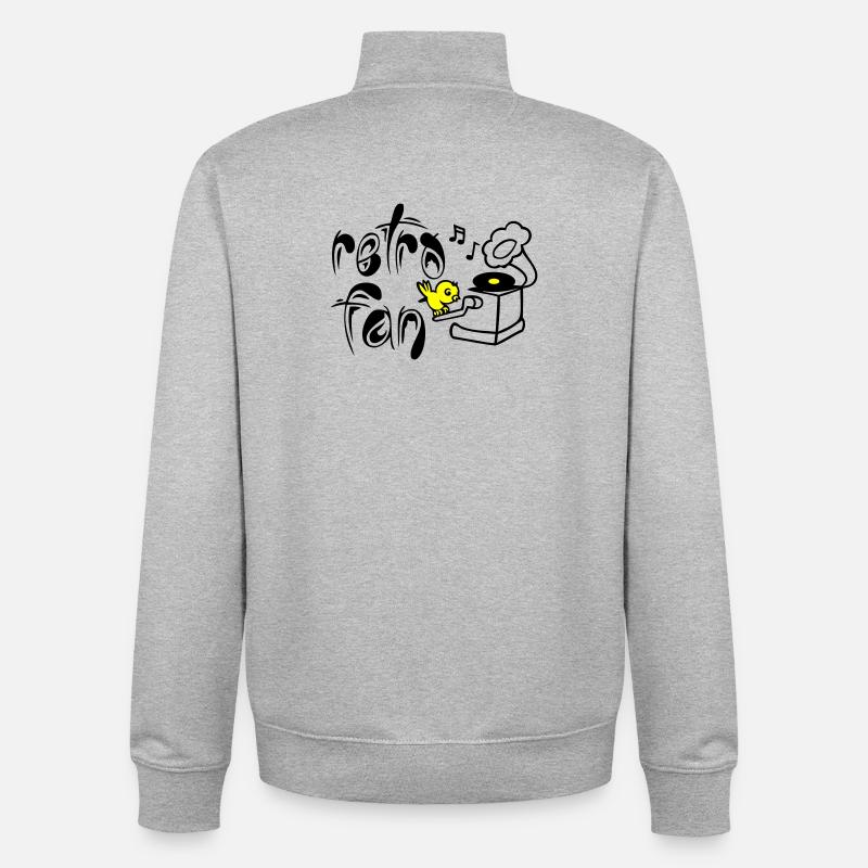Retro Fan - Sweat zippé unisexe en coton bio Stanley/Stella - gris chiné