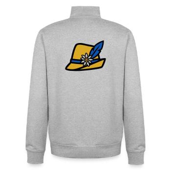 Trachtenhut Bayern Hut Edelweiss Volksfest - Unisex Organic Zip Sweatshirt von Stanley/Stella - Grau meliert - Hinten - AI Model Male 185 light (185cm)