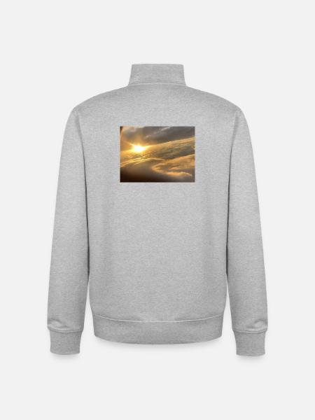 Sunlight over a sea of clouds - Unisex Organic Zip Sweatshirt by Stanley/Stella - heather grey