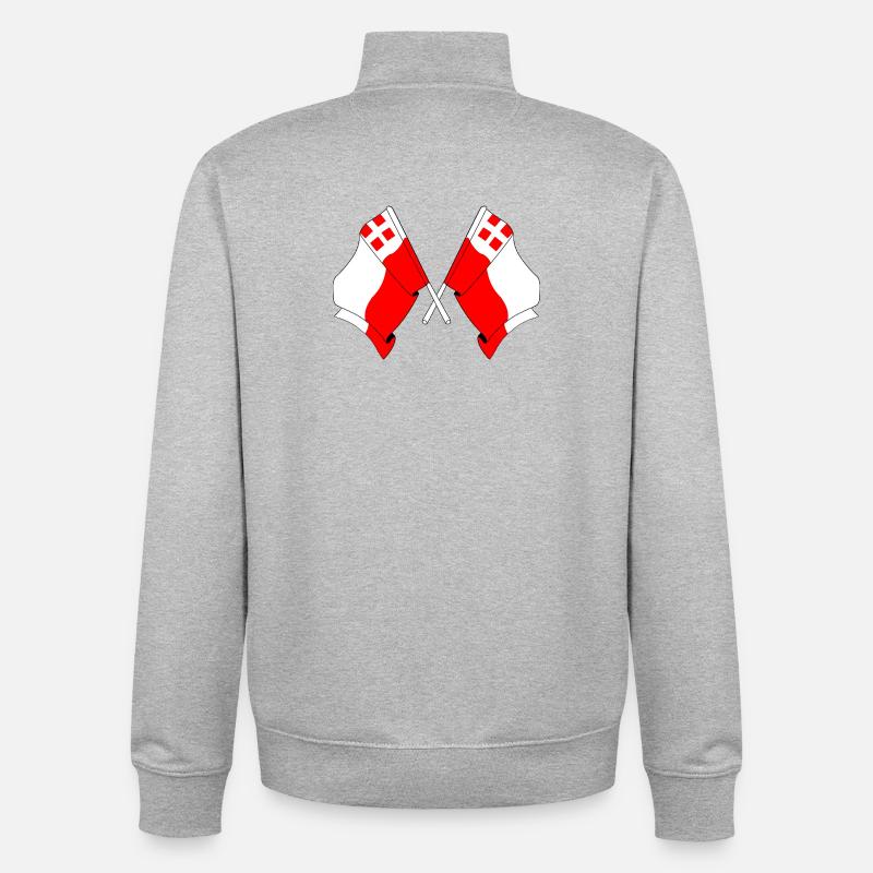 Deux drapeaux de la province d'Utrecht - Sweat zippé unisexe en coton bio Stanley/Stella - gris chiné