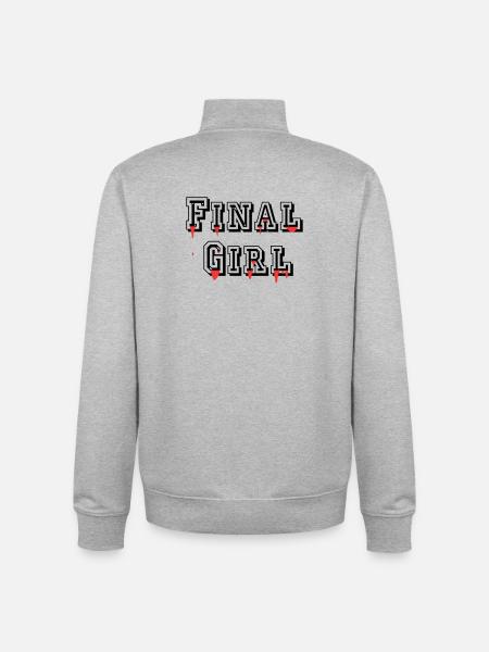 Final Girl - Unisex Organic Zip Sweatshirt by Stanley/Stella - heather grey