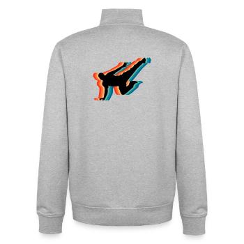 Parkour Heartbeat Pulse Retro Freerunning - Unisex Organic Zip Sweatshirt von Stanley/Stella - Grau meliert - Hinten - AI Model Male 185 light (185cm)
