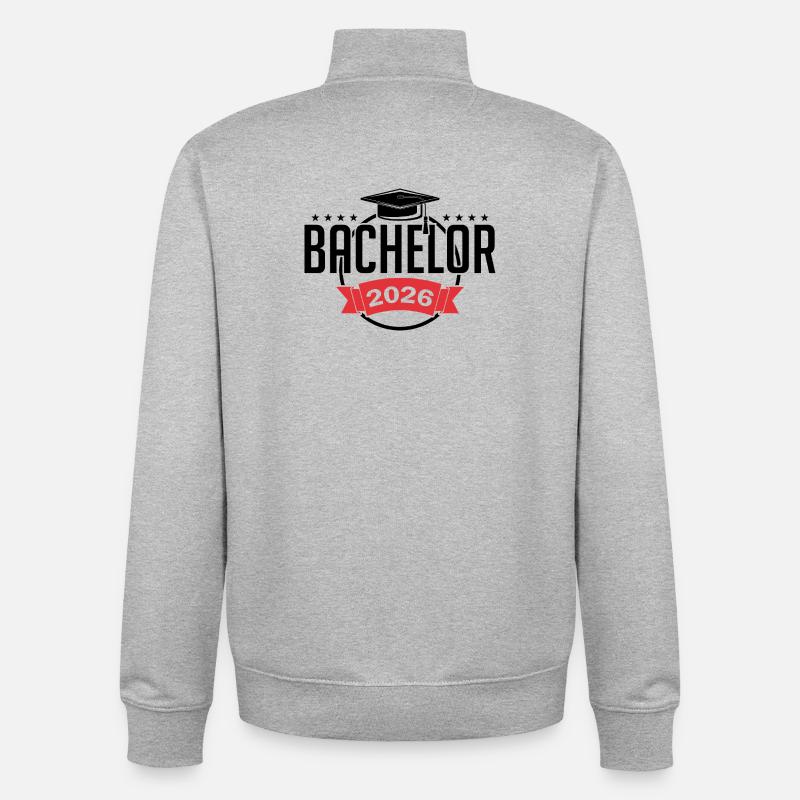 Bachelor 2026 Abschluss Promotion Sponsion - Unisex Organic Zip Sweatshirt von Stanley/Stella - Grau meliert