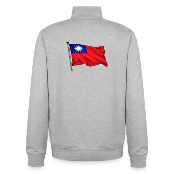 Drapeau de Taïwan - Sweat zippé unisexe en coton bio Stanley/Stella - gris chiné - Dos - AI Model Male 185 light (185cm)