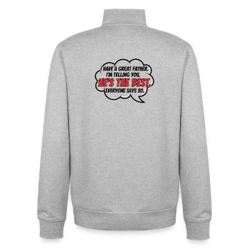 Beste Papa Geschenk Der Welt Für Besten Papa - Unisex Organic Zip Sweatshirt von Stanley/Stella - Grau meliert - Hinten - AI Model Male 185 light (185cm)