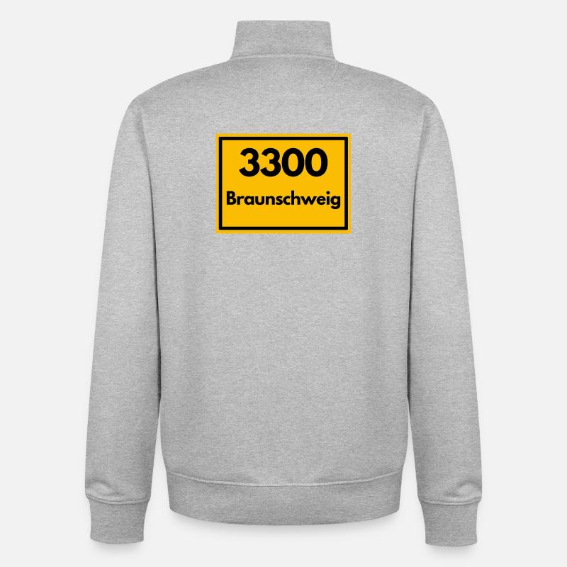 ANCIEN CODE POSTAL RETRO 3300 BRUNSWICK - Sweat zippé unisexe en coton bio Stanley/Stella - gris chiné