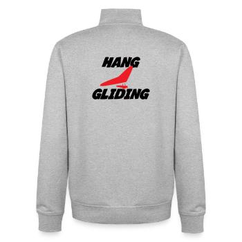 Hanggliding-Zentriertes Flügelabzeichen - Unisex Organic Zip Sweatshirt von Stanley/Stella - Grau meliert - Hinten - AI Model Male 185 light (185cm)