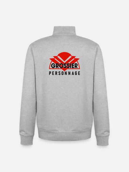 Gossier personnage - Sweat zippé unisexe en coton bio Stanley/Stella - gris chiné
