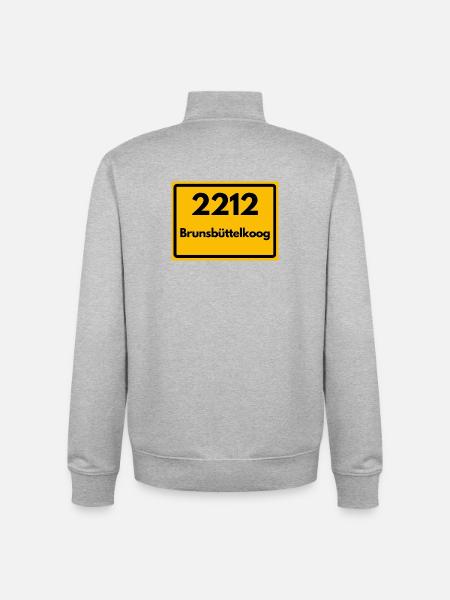 ALTE POSTLEITZAHL 2212 BRUNSBÜTTELKOOG - Unisex Organic Zip Sweatshirt von Stanley/Stella - Grau meliert