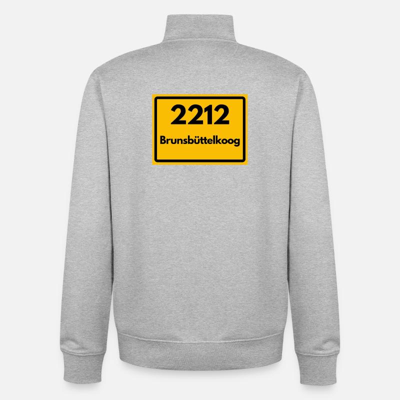 ALTE POSTLEITZAHL 2212 BRUNSBÜTTELKOOG - Unisex Organic Zip Sweatshirt von Stanley/Stella - Grau meliert