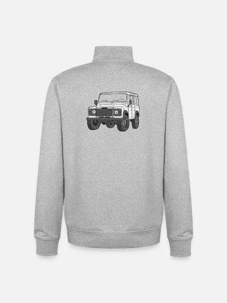 4x4 Defender 110 Adventure - Unisex Organic Zip Sweatshirt by Stanley/Stella - heather grey
