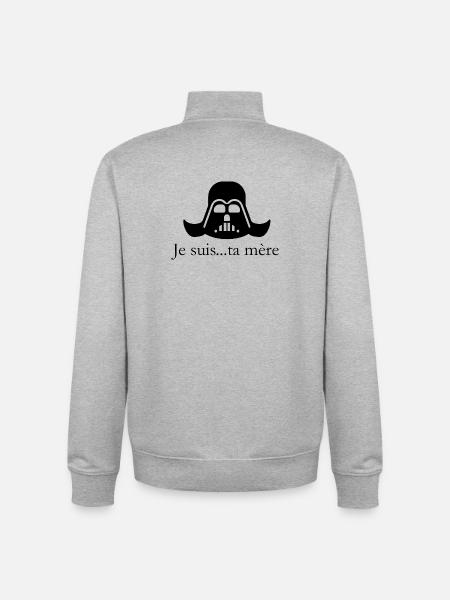 T shirt je suis ta mere humour idée cadeau - Sweat zippé unisexe en coton bio Stanley/Stella - gris chiné