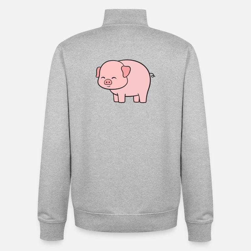 Cochons Cochons - Sweat zippé unisexe en coton bio Stanley/Stella - gris chiné
