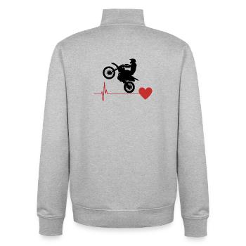 Motocross Passion - Unisex Organic Zip Sweatshirt von Stanley/Stella - Grau meliert - Hinten - AI Model Male 185 light (185cm)