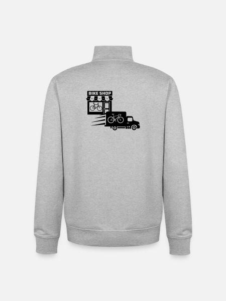 Fahrradgeschäft mit Lieferservice - Unisex Organic Zip Sweatshirt von Stanley/Stella - Grau meliert