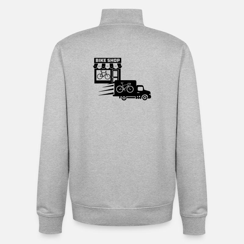Fahrradgeschäft mit Lieferservice - Unisex Organic Zip Sweatshirt von Stanley/Stella - Grau meliert