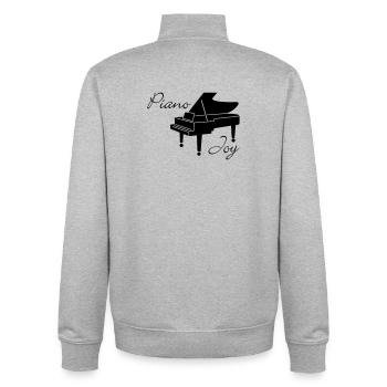 Klavier Freude - Unisex Organic Zip Sweatshirt von Stanley/Stella - Grau meliert - Hinten - AI Model Male 185 light (185cm)