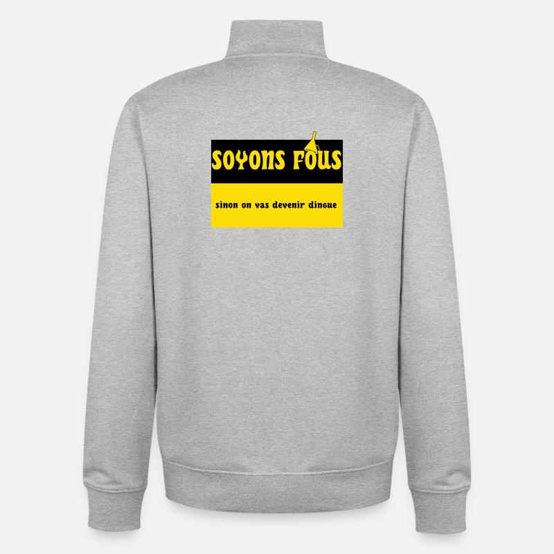 Let's be crazy - Unisex Organic Zip Sweatshirt by Stanley/Stella - heather grey