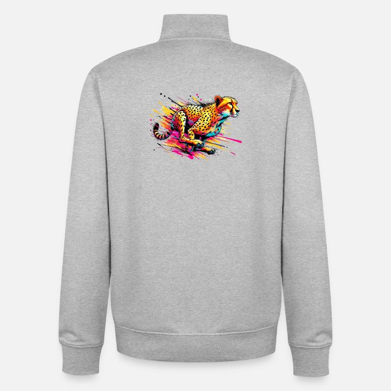 Gepard - Unisex Organic Zip Sweatshirt von Stanley/Stella - Grau meliert
