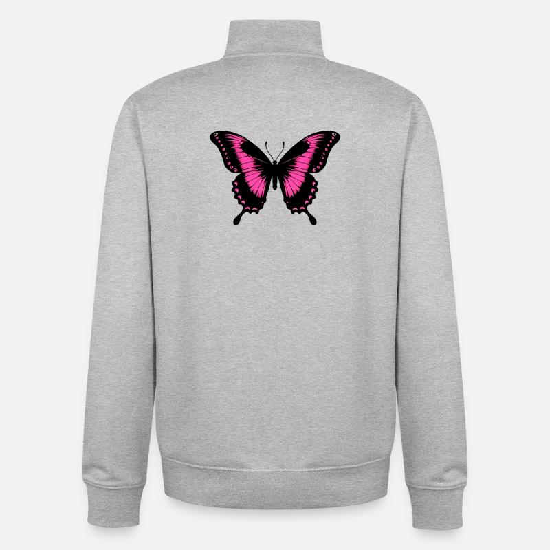 Butterfly - Unisex Organic Zip Sweatshirt by Stanley/Stella - heather grey