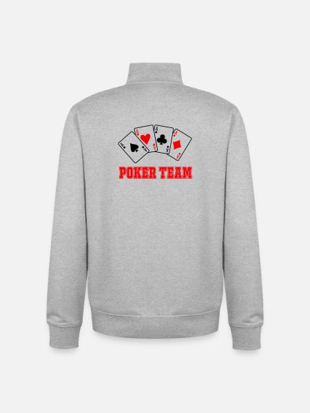 Équipe de poker - Sweat zippé unisexe en coton bio Stanley/Stella - gris chiné