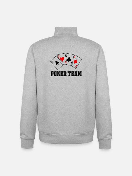 Poker Team - Unisex Organic Zip Sweatshirt von Stanley/Stella - Grau meliert